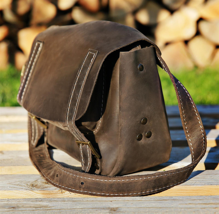 Torebka skórzana, mała listonoszka , torba na ramię