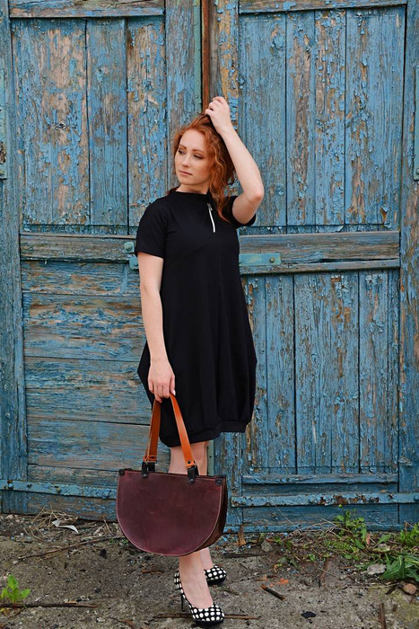 Torebka skórzana ręcznie robiona bordowa torebka