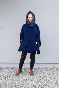 Narzutka/ponczo bawełniane, sweter obszerny oversize 