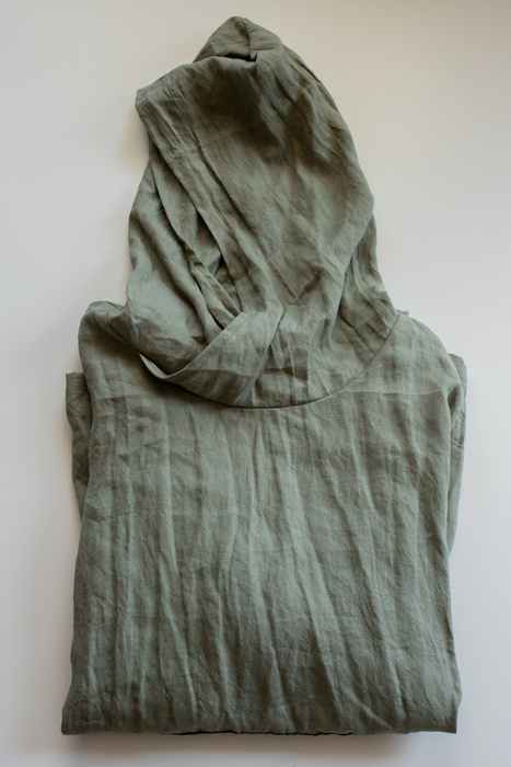 Tunika męska lniana , kangur męski lniany, Polski len , koszula męska lniana , bluza lniana męska na lato, zielona lniana koszulka z długim rękawem