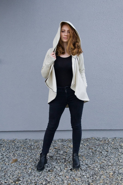 Bluza z kapturem, Asymetryczna bluza, Duże rozmiary , Bluza na zamek, bluza z dużym kapturem