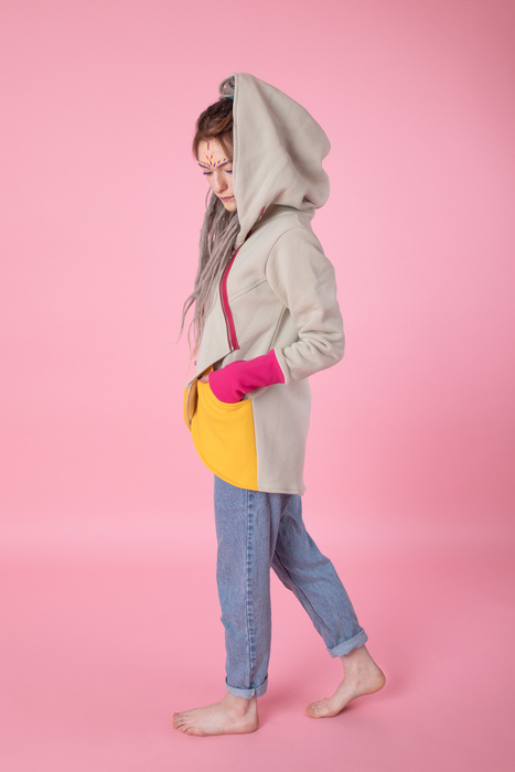 Gray Women Sweatshirt, Sweatshirt Cardigan, Wrap Cardigan, Plus Size Clothing, Zipped Sweatshirt,Asymmetrical Cardigan,Minimalist Sweatshirt