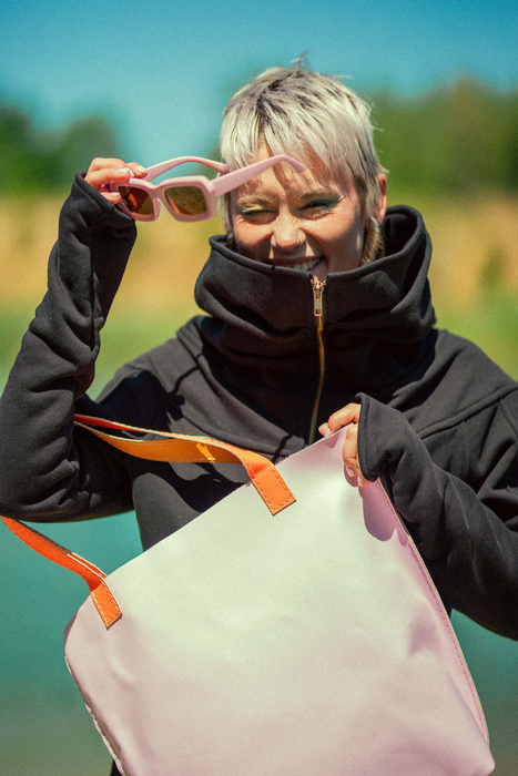 torba pudrowy róż, worek skórzany , torba na laptopa, na zakupy, torebka na ramię ,torebka skórzana ręcznie robiona