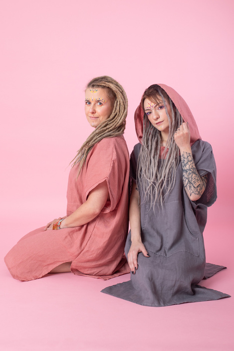 Sukienka plazowa, tunika lniana luźna.polski len, polska produkcja, polski producent, sukienka luźna z lnu