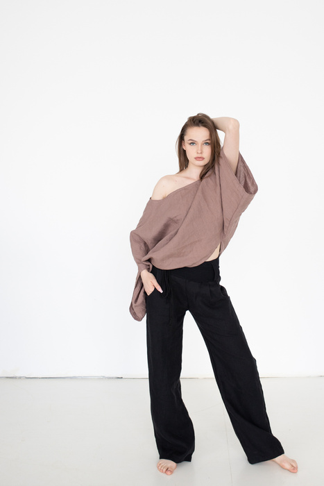 tunika lniana ,lniana narzutka od polskiego projektanta, 100% leny, polska marka, oversize tunic