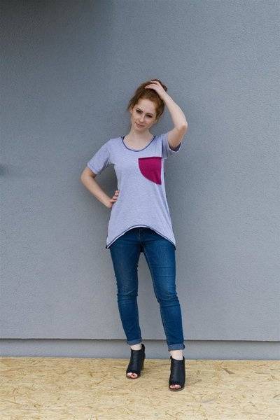 Tunika bawełniana, letnia koszulka, bluzka damska kolorowa