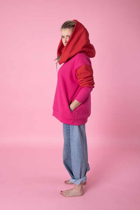Bluza luźna wygodna z kieszeniami, oversize bluza damska , kolorowa bluza damska