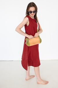 Torebka skórzana z wypalaną mandalą