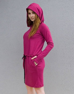 Sukienka damska z kapturem,sukienka długi rękaw, sportowa sukienka