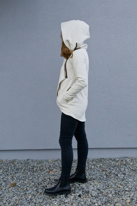 Bluza z kapturem, Asymetryczna bluza, Duże rozmiary , Bluza na zamek, bluza z dużym kapturem