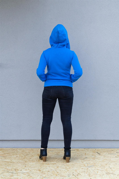 Bluza asymetryczna krótka , niebieska bluza damska, ramoneska
