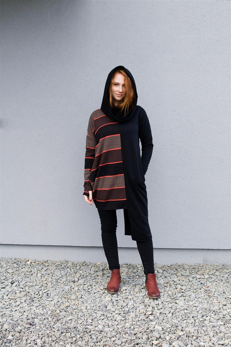 Asymetryczny sweter bawełniany