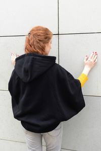 Bluza ponczo, czarna peleryna, bluza z kapturem, damska czarna oversize