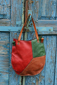 Torebka skórzana ręcznie robiona kolorowa torebka skórzana