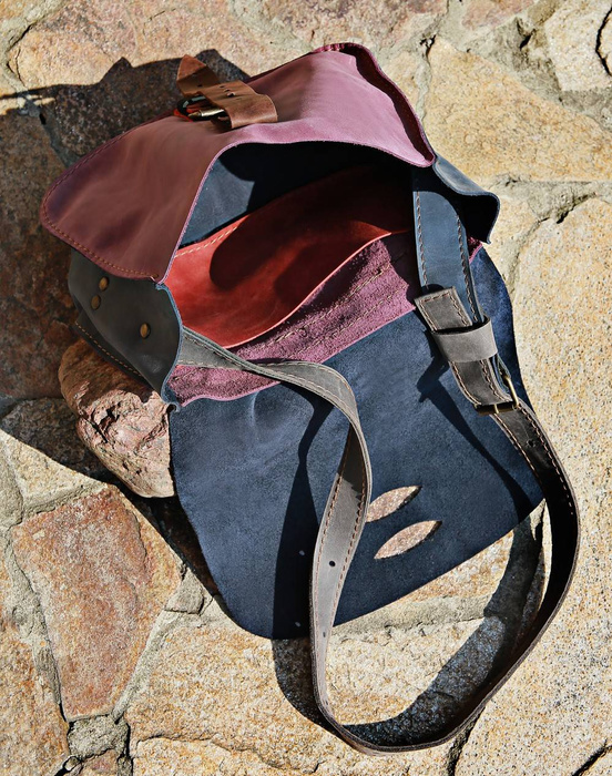 Torebka skórzana ręcznie robiona, mała listonoszka, torebka na ramię