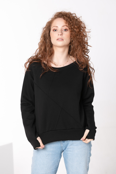 Bluza damska,czarna,  bluza dresówka klasyk, bluza dresowa damska luźna krótka ,