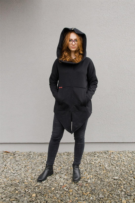 Bluza Kangur damska , bluza czarna , bluza awangarda