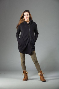 Wygodna bluza bawełniana, Rękodzielo, Polski projektant, asymetryczna bluza damska