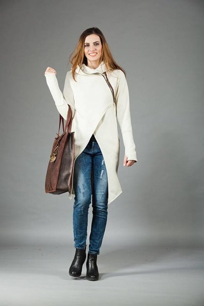 Płaszczyk bawełniany, Wygodna bluza , Handmade płaszcz