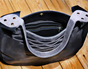 Torba skórzana, torebka na ramię , szara damska torebka 