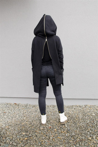 Długa Asymetryczna Bluza, asymetryczna bluza damska , czarna tunika