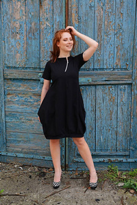 Sukienka bombka bawełniana, sukienka z kieszeniami , mała czarna