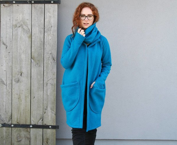 Wełniane wdzianko, płaszcz wełniany