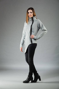 Bluza Pati, Szara bluza na zamek, Polska bawełna,