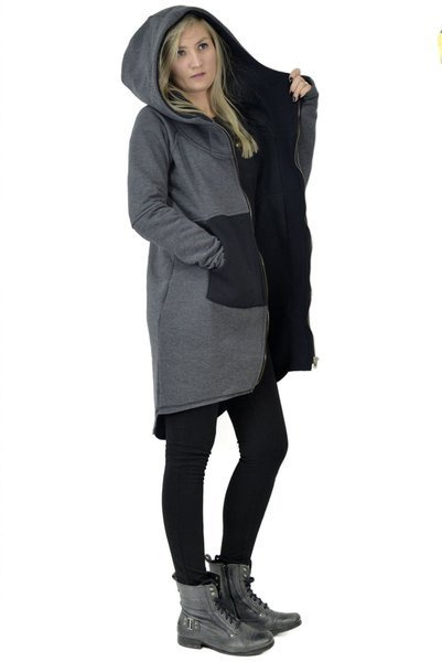 Bluza damska szeroka luźna, bluza z kapturem damska, Bluza Bawełniana z kapturem, Polski producent
