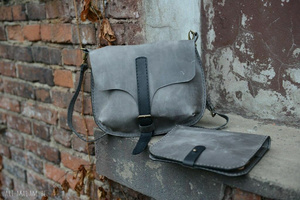 Torba skórzana plus organizer, listonoszka mała