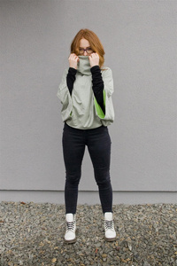 Narzutka , bluza dzianinowa , bluza nietoperz , ponczo