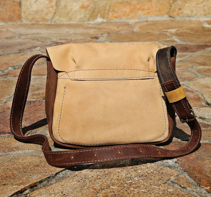 Torebka skórzana ręcznie robiona, mała listonoszka, torebka na ramię