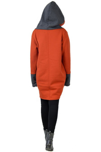 Bluza z kapturem damska bluza płaszcz luźny , Szyta na twoja miarę, Polska bawełna