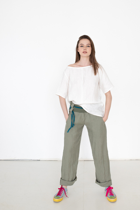 Spodnie lniane szerokie, szwedy lniane, polski len, wygodne i miękkie , szerokie spodnie lniane , polska marka