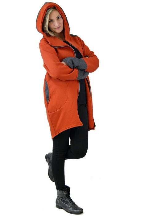 Bluza z kapturem damska bluza płaszcz luźny , Szyta na twoja miarę, Polska bawełna