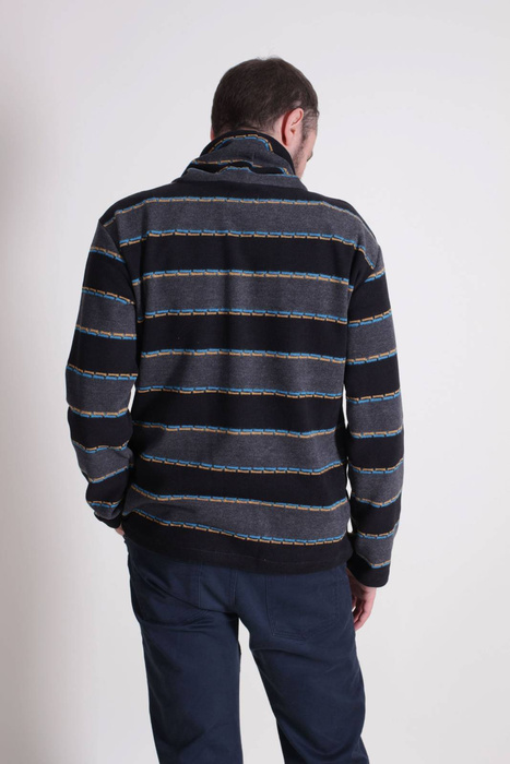 Sweter bluza męska w paski z wysoką stójką , luźny krój męskiego swetra