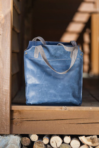 Torba skórzana, torebka damska , torba na ramię , niebieska 