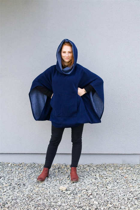 Narzutka/ponczo bawełniane, sweter obszerny oversize