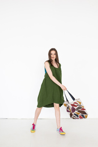 Torebka skórzana z wypalaną mandalą