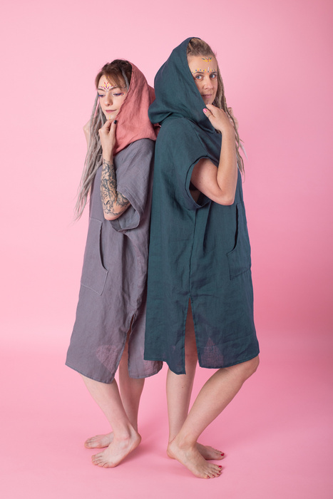 sukienka z tkaniny konopnej, 100% Hemp, sukienka letnia, tunika plażowa , polski produkt