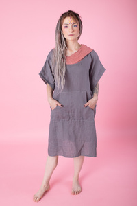 sukienka z lnu, 100% len, sukienka letnia, tunika plażowa , polski produkt