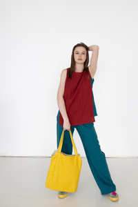 Polski projektant, Tunika koszulka lniana polski len, produkt polski, handmade