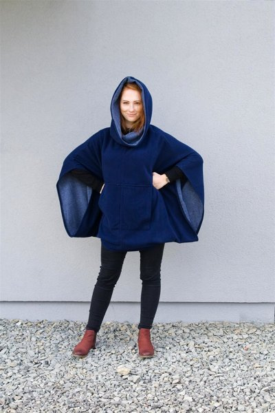 Narzutka/ponczo bawełniane, sweter obszerny oversize