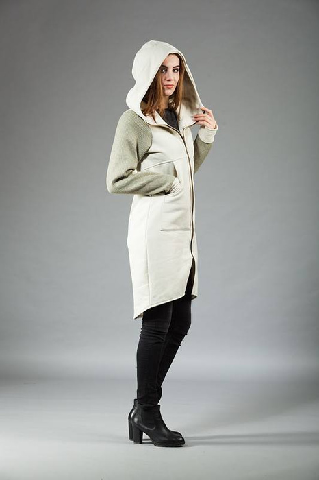 Płaszcz damski , bluza damska długa, bluza na zamek , bluza z kapturem