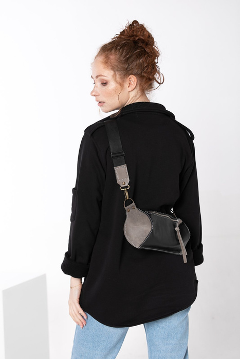 Torebka skórzana z wypalaną mandalą