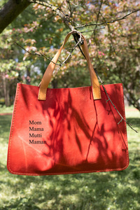 Prezent dla Mamy, personalizowana torebka dla Mamy , czerwona torebka skórzana dla Mamy