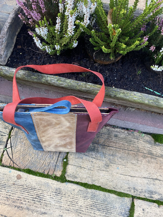 kuferek skórzany kolorowy