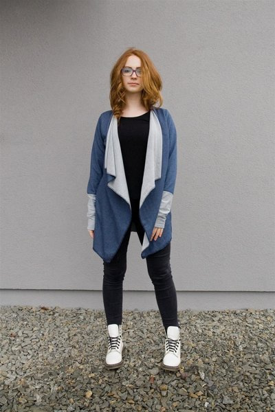 Wdzianko damskie, narzutka bawełniana, kardigan asymetryczne