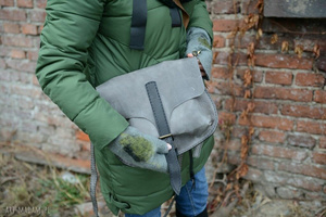 Torba skórzana plus organizer, listonoszka mała