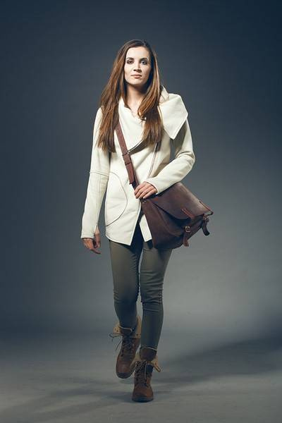 Torba skórzana listonoszka unisex, duża aktówka na ramię , brązowa torba skórzana